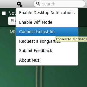 Screenshot of last.fm connecter