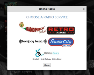 Muzi Radio Choosing Screen