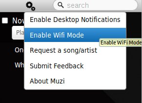 Screenshot of enabling wifi mode