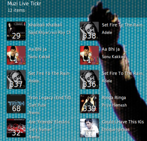 Muzi Live Tickr Screenshot